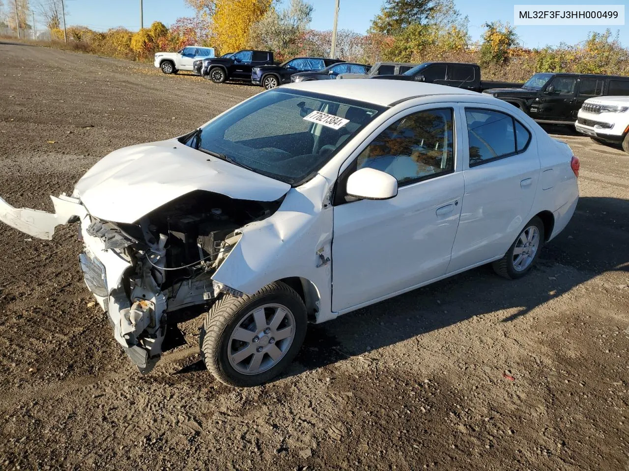 2017 Mitsubishi Mirage G4 Es VIN: ML32F3FJ3HH000499 Lot: 77621384