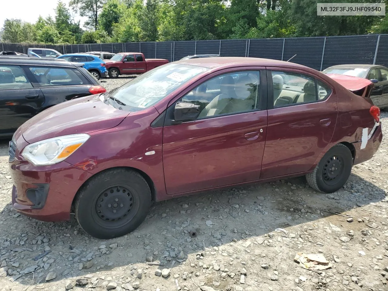 2018 Mitsubishi Mirage G4 Es VIN: ML32F3FJ9JHF09540 Lot: 61988374