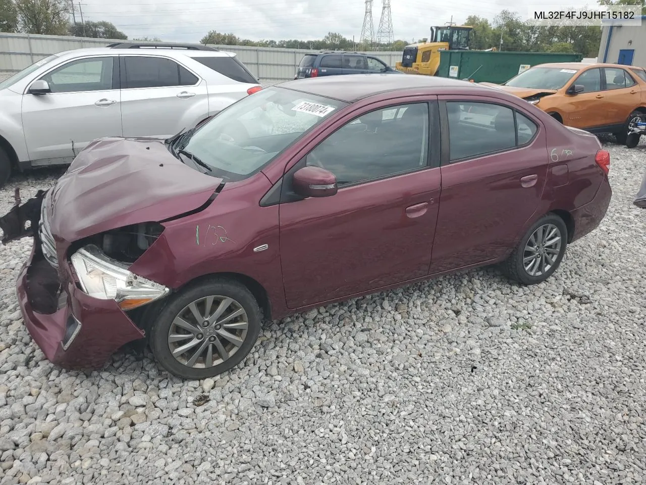 2018 Mitsubishi Mirage G4 Se VIN: ML32F4FJ9JHF15182 Lot: 73180074