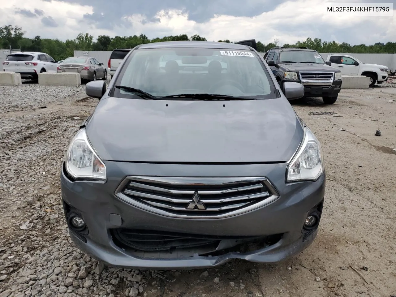 2019 Mitsubishi Mirage G4 Es VIN: ML32F3FJ4KHF15795 Lot: 51119544