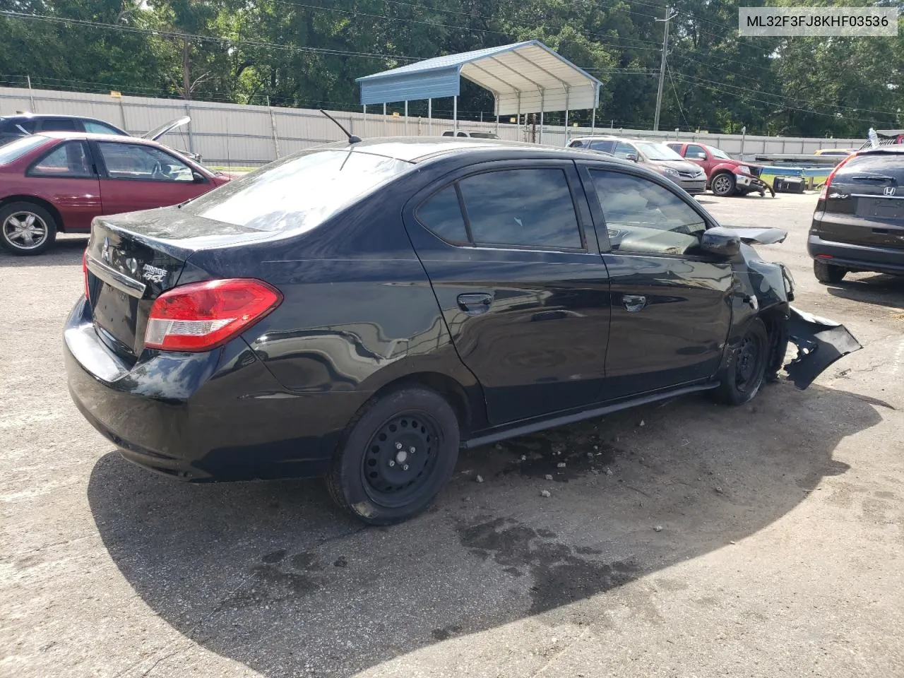 2019 Mitsubishi Mirage G4 Es VIN: ML32F3FJ8KHF03536 Lot: 56689734