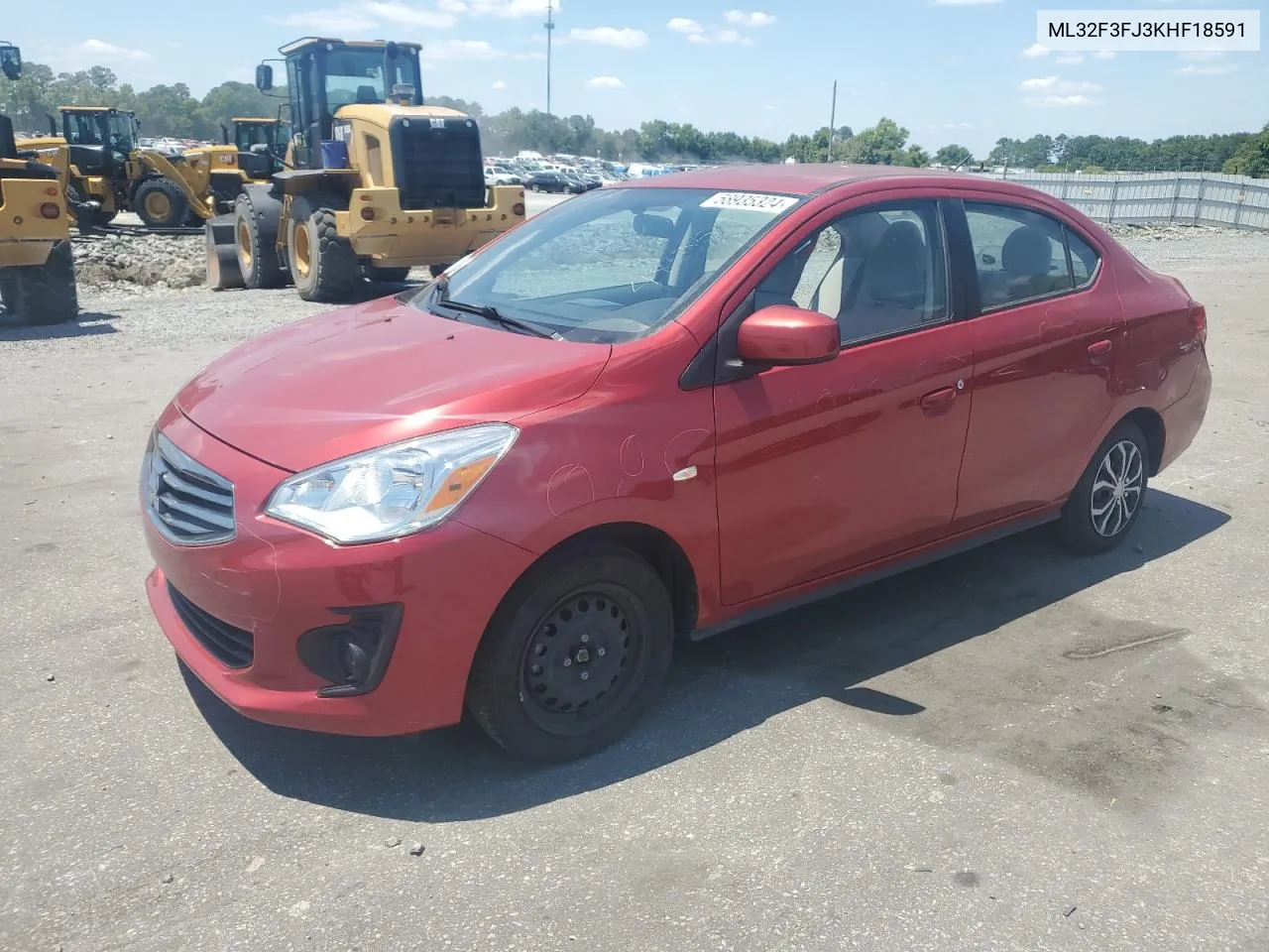 2019 Mitsubishi Mirage G4 Es VIN: ML32F3FJ3KHF18591 Lot: 58935324