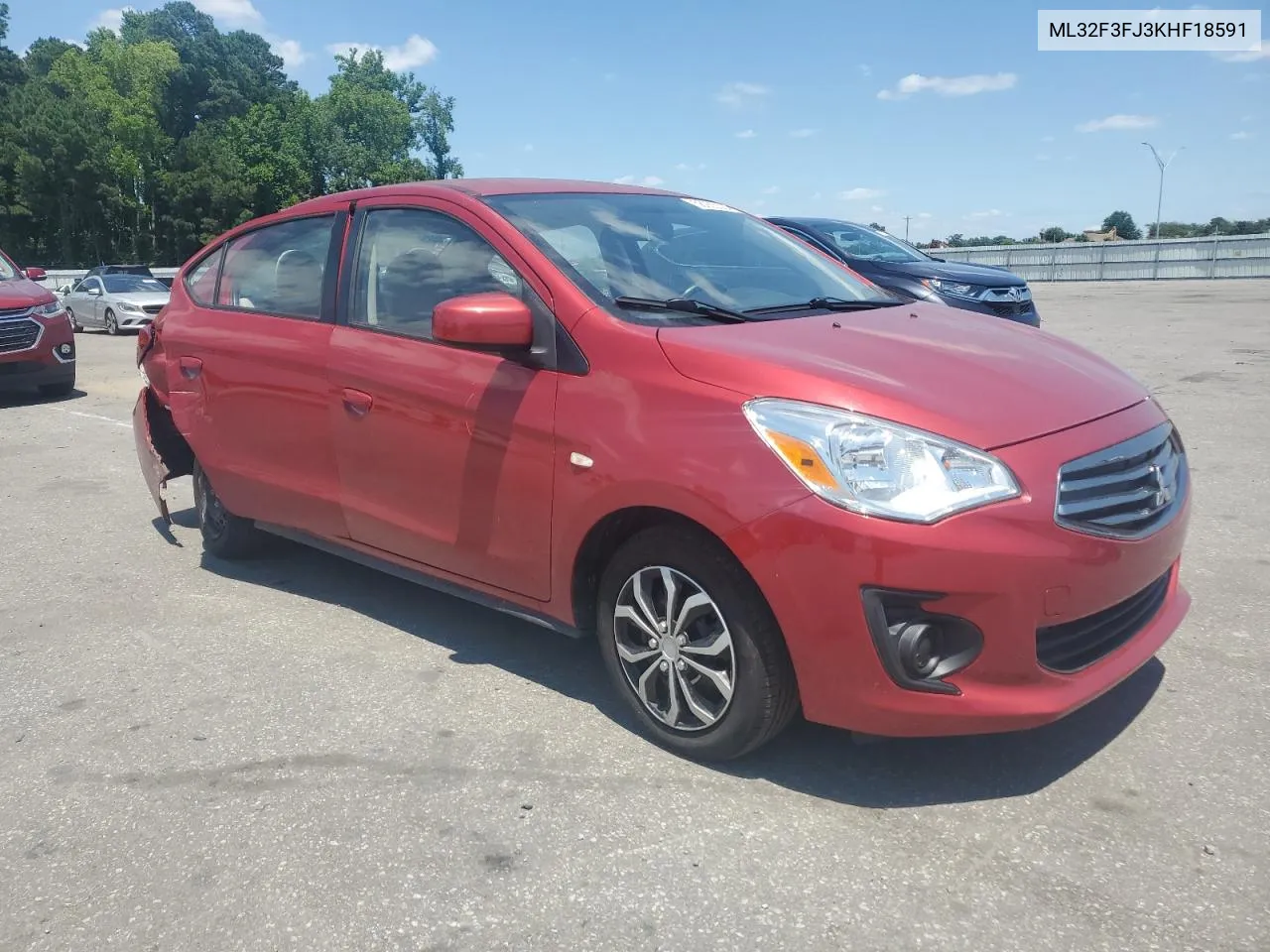 2019 Mitsubishi Mirage G4 Es VIN: ML32F3FJ3KHF18591 Lot: 58935324