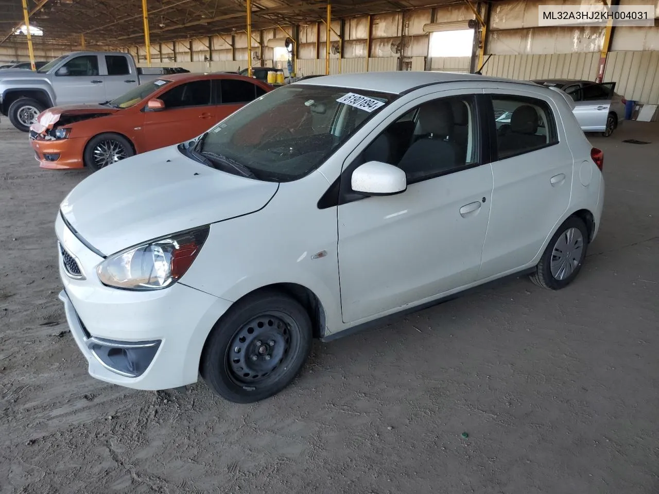 2019 Mitsubishi Mirage Es VIN: ML32A3HJ2KH004031 Lot: 61901894