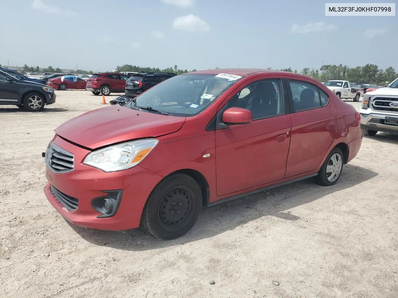 2019 Mitsubishi Mirage G4 Es VIN: ML32F3FJ0KHF07998 Lot: 65520604