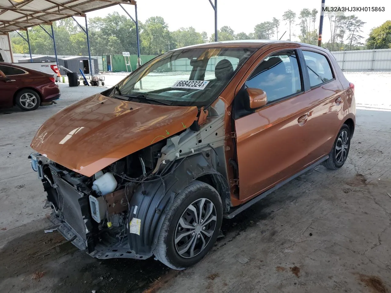 2019 Mitsubishi Mirage Es VIN: ML32A3HJ3KH015863 Lot: 66842324