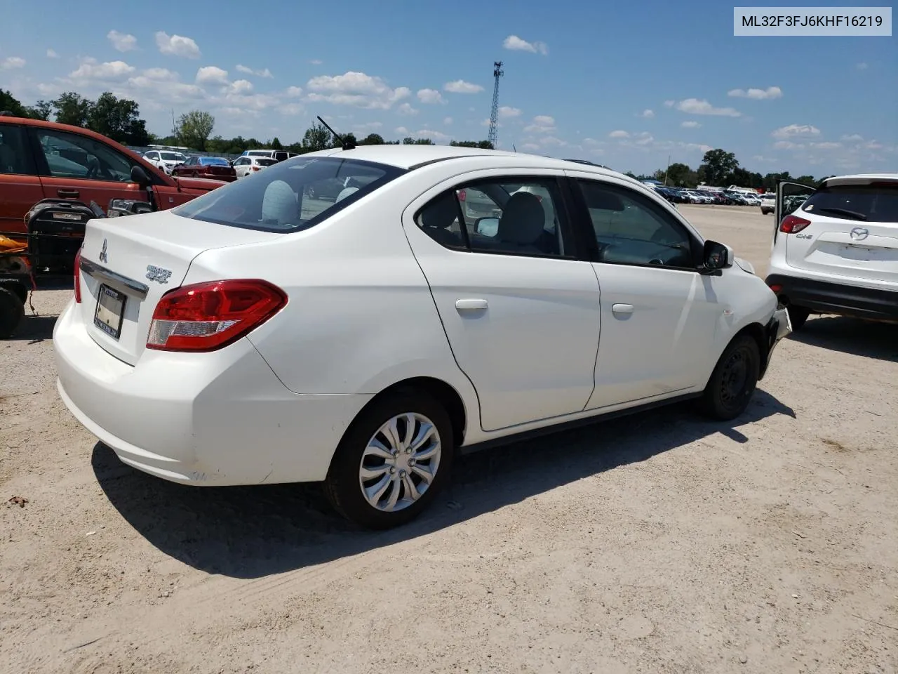 2019 Mitsubishi Mirage G4 Es VIN: ML32F3FJ6KHF16219 Lot: 67024354