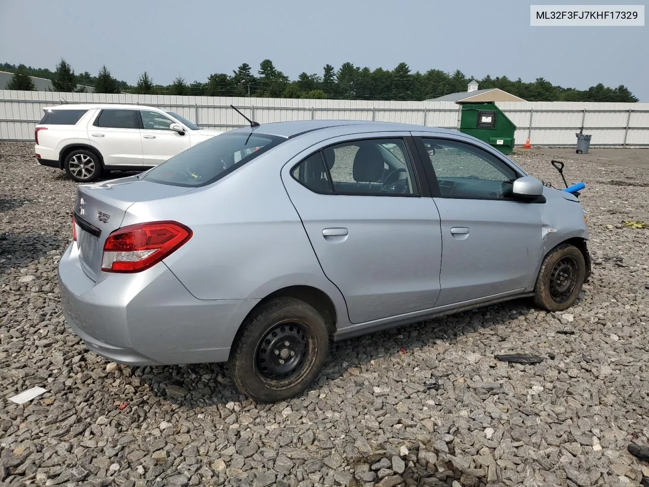 2019 Mitsubishi Mirage G4 Es VIN: ML32F3FJ7KHF17329 Lot: 67086464