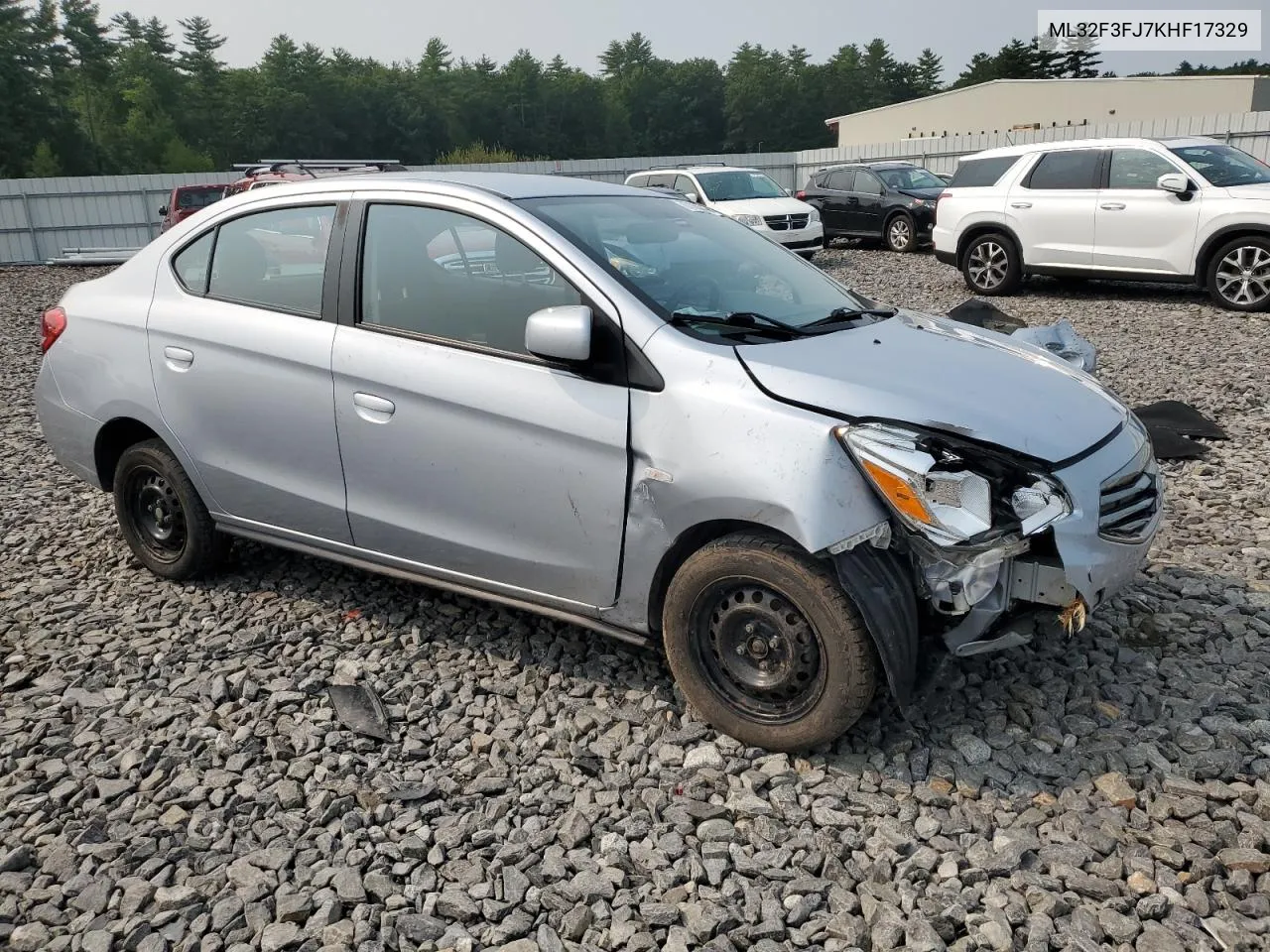 2019 Mitsubishi Mirage G4 Es VIN: ML32F3FJ7KHF17329 Lot: 67086464