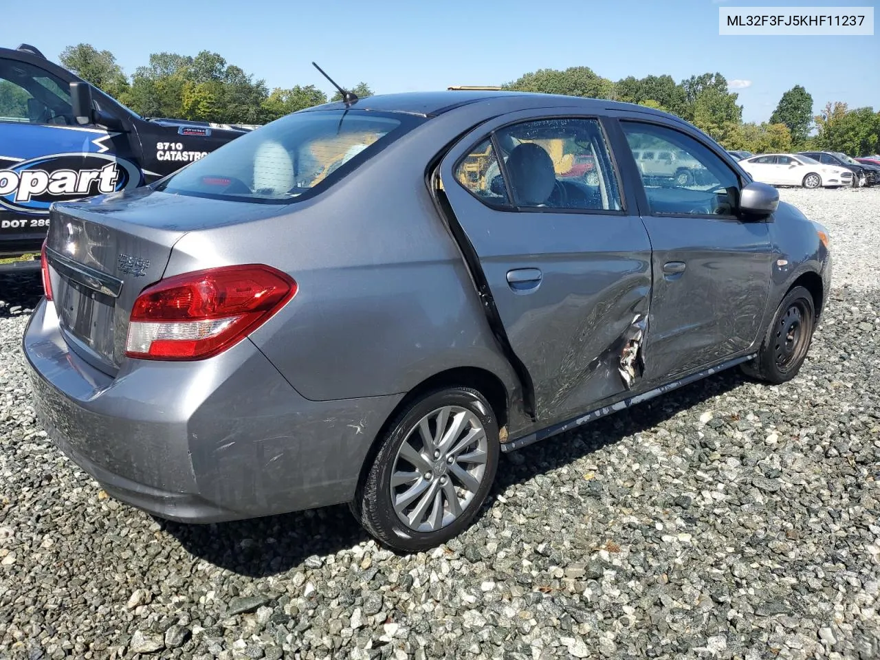 2019 Mitsubishi Mirage G4 Es VIN: ML32F3FJ5KHF11237 Lot: 71064994