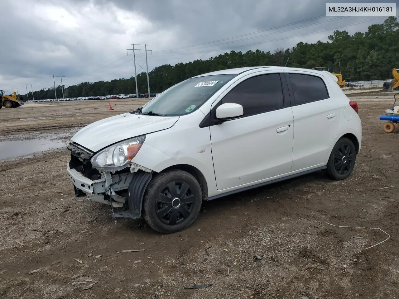 2019 Mitsubishi Mirage Es VIN: ML32A3HJ4KH016181 Lot: 71200644