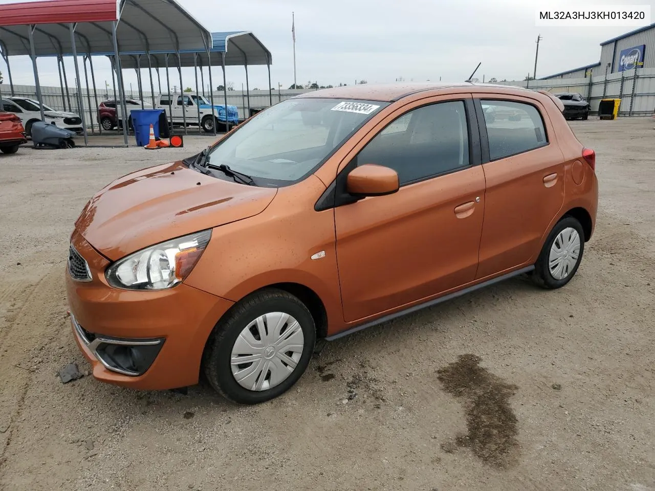 2019 Mitsubishi Mirage Es VIN: ML32A3HJ3KH013420 Lot: 73356334