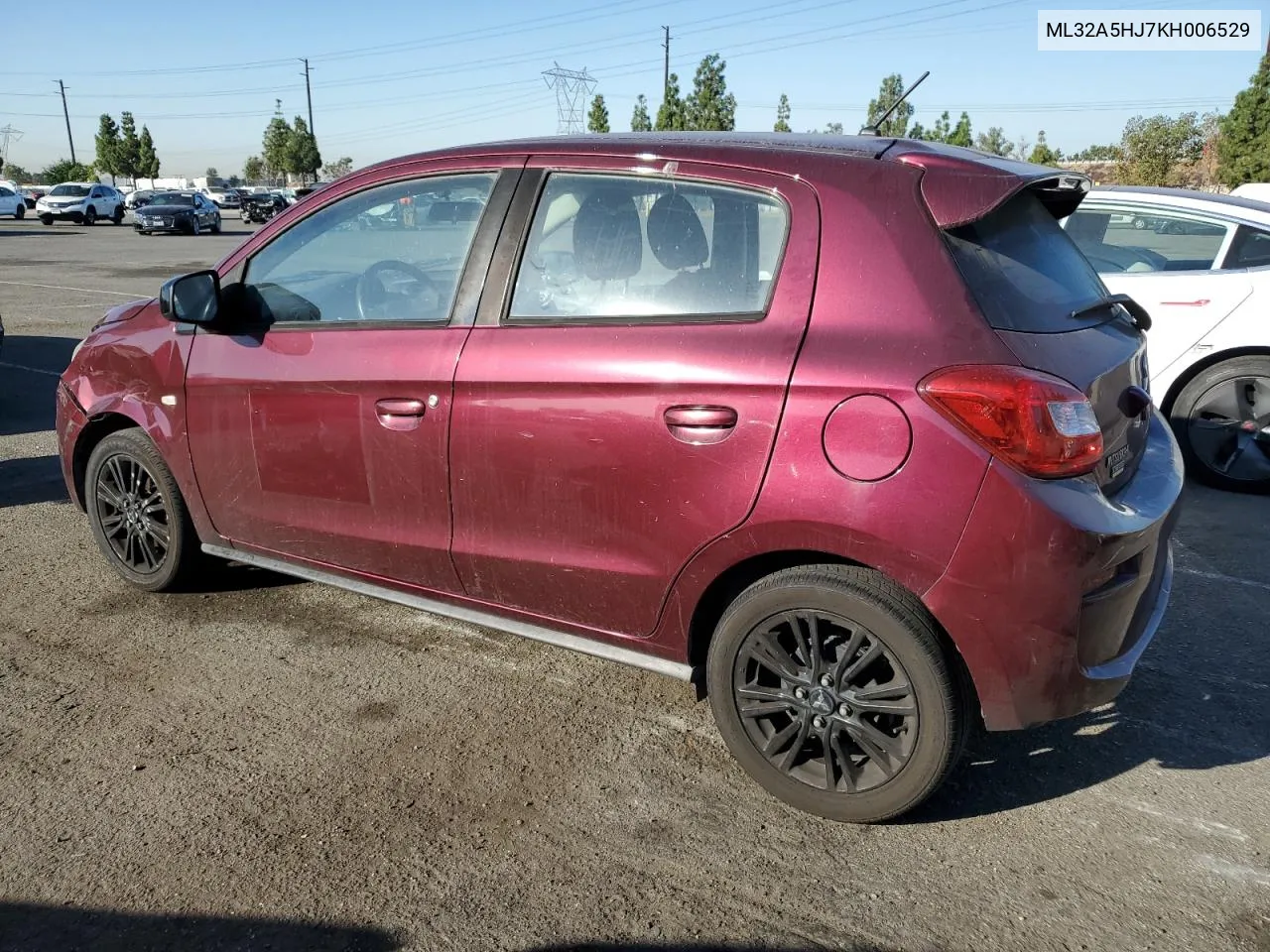 2019 Mitsubishi Mirage Le VIN: ML32A5HJ7KH006529 Lot: 74921564