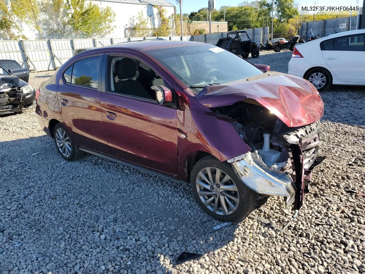 2019 Mitsubishi Mirage G4 Es VIN: ML32F3FJ9KHF06445 Lot: 75523694