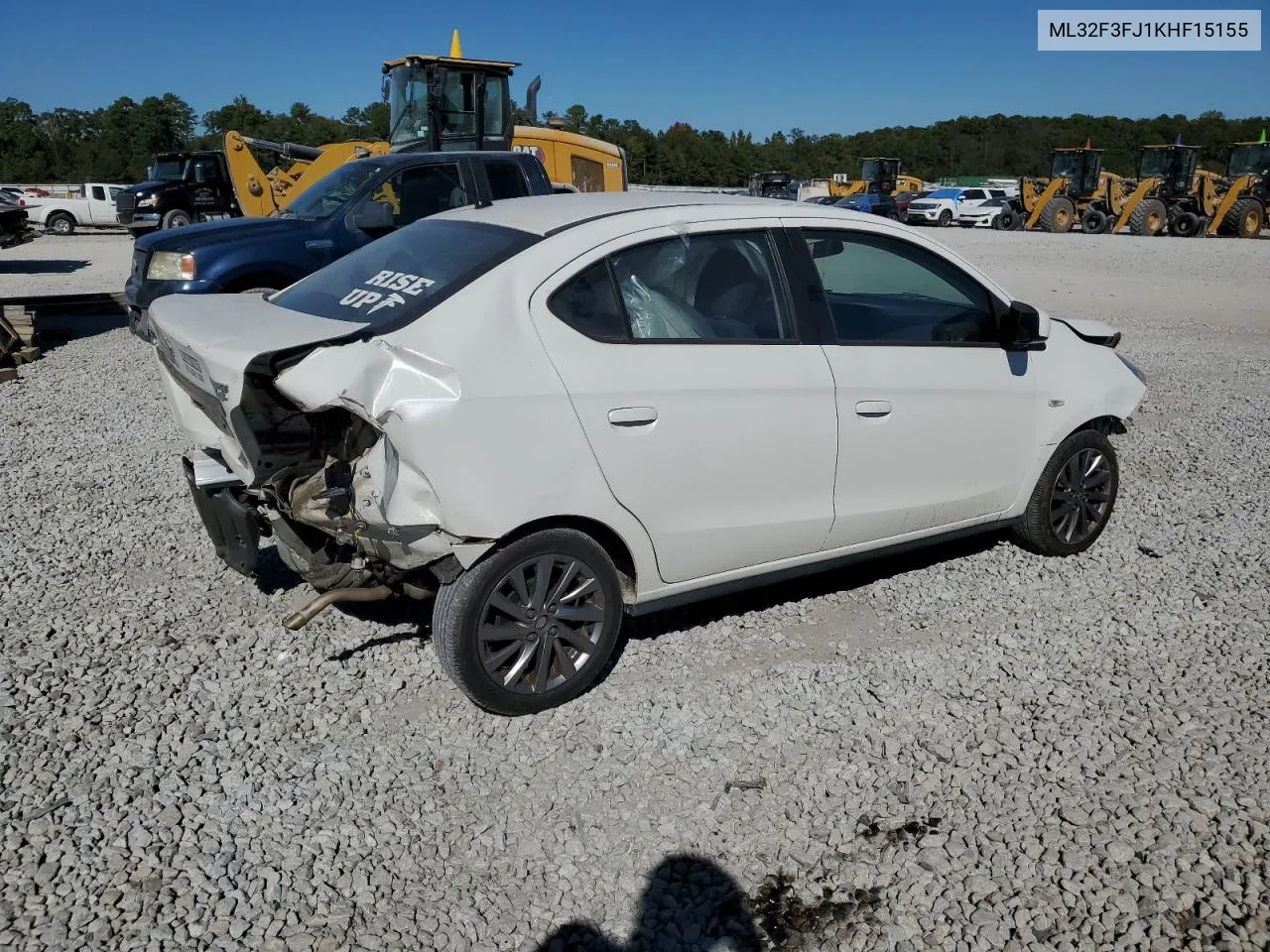 2019 Mitsubishi Mirage G4 Es VIN: ML32F3FJ1KHF15155 Lot: 76673514