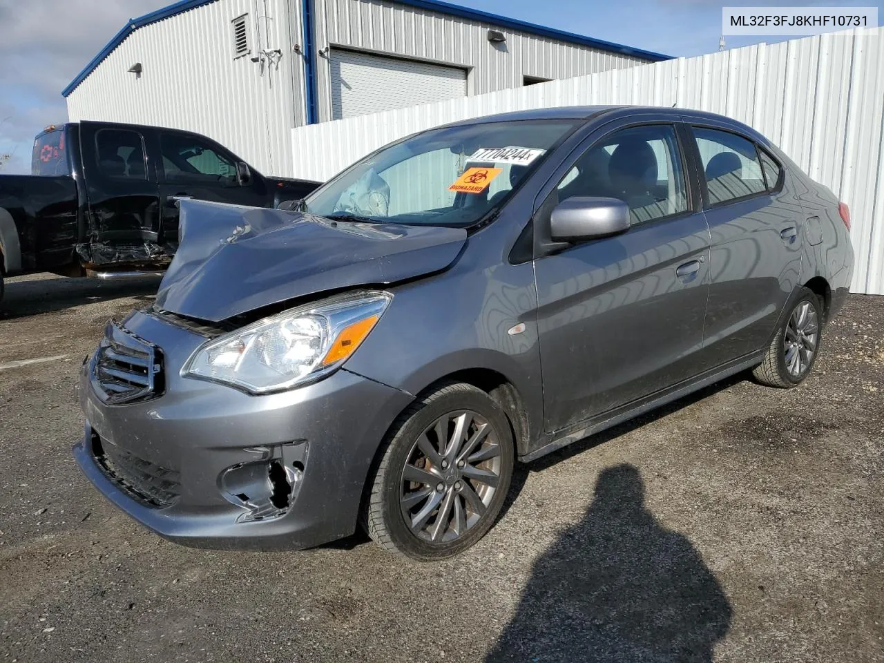 2019 Mitsubishi Mirage G4 Es VIN: ML32F3FJ8KHF10731 Lot: 77704244