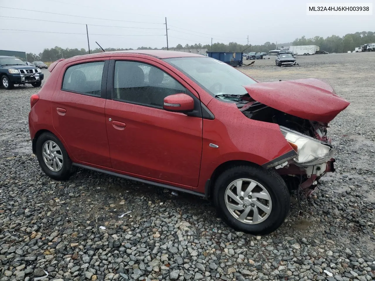 2019 Mitsubishi Mirage Se VIN: ML32A4HJ6KH003938 Lot: 79429014