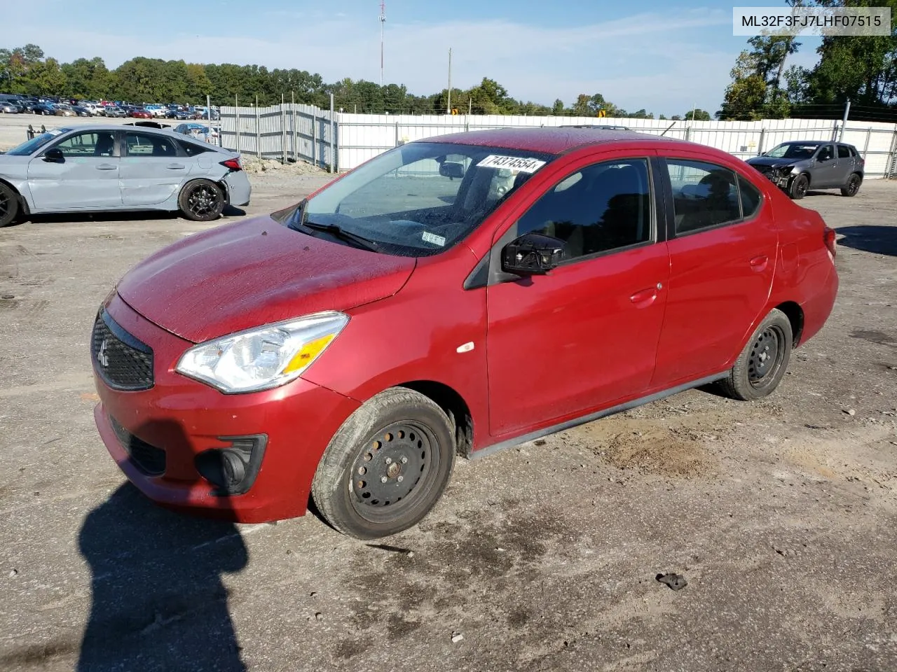 2020 Mitsubishi Mirage G4 Es VIN: ML32F3FJ7LHF07515 Lot: 74374554