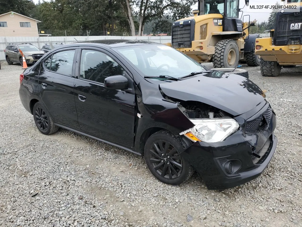 2020 Mitsubishi Mirage G4 Se VIN: ML32F4FJ9LHF04802 Lot: 75741054