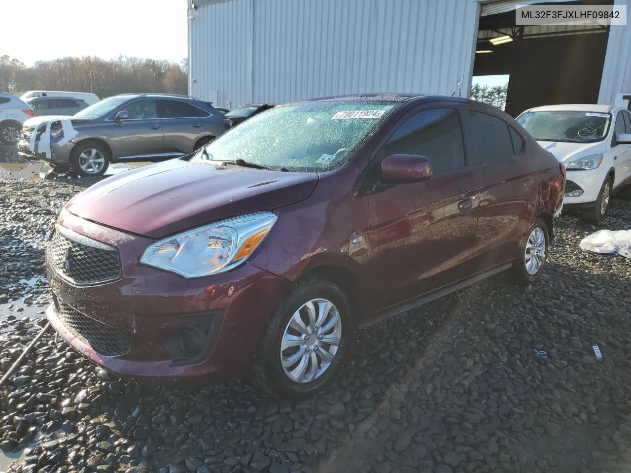 2020 Mitsubishi Mirage G4 Es VIN: ML32F3FJXLHF09842 Lot: 79011924