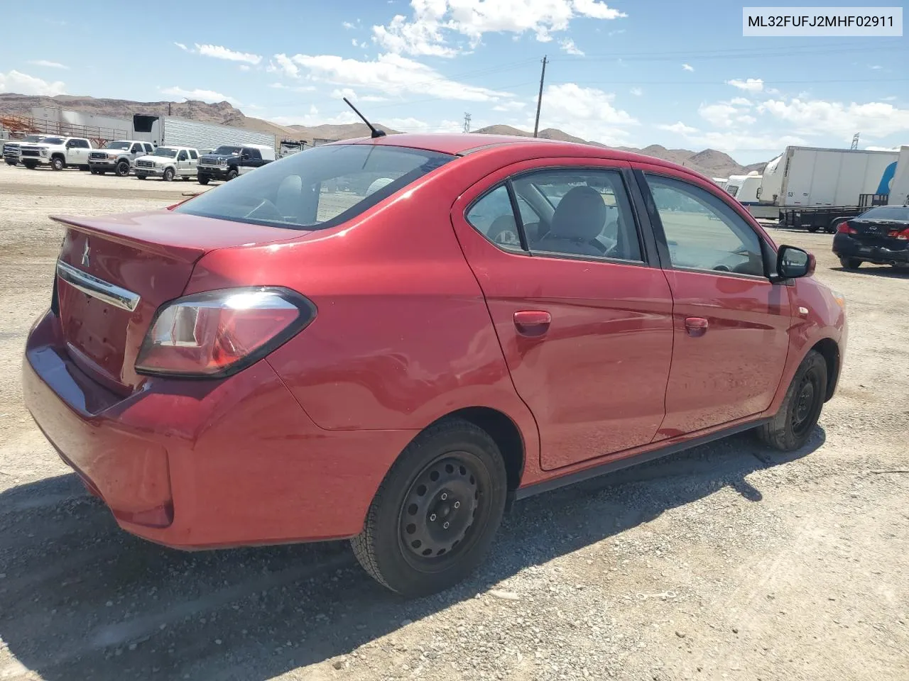 2021 Mitsubishi Mirage G4 Es VIN: ML32FUFJ2MHF02911 Lot: 60164584