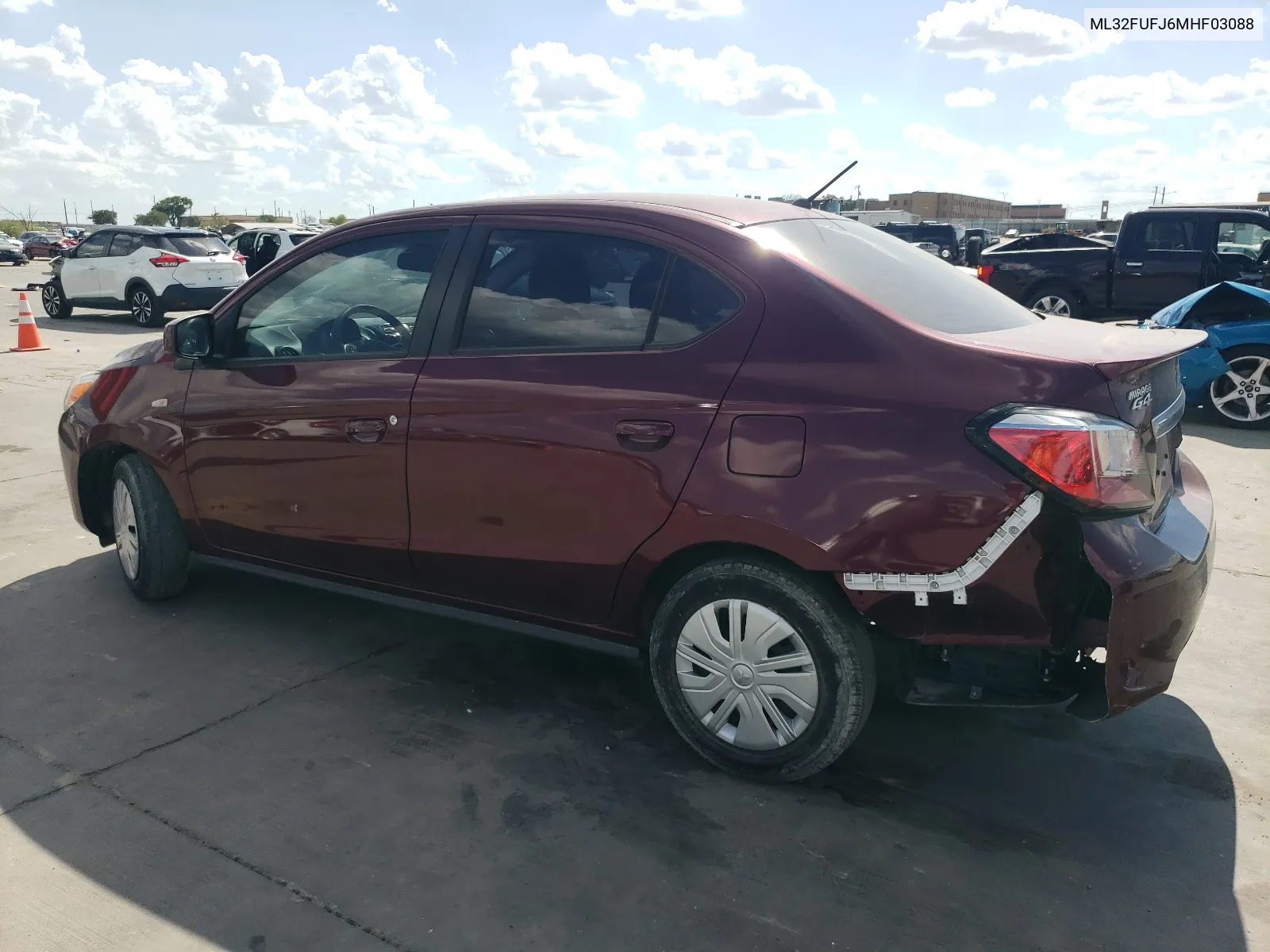 2021 Mitsubishi Mirage G4 Es VIN: ML32FUFJ6MHF03088 Lot: 67315394