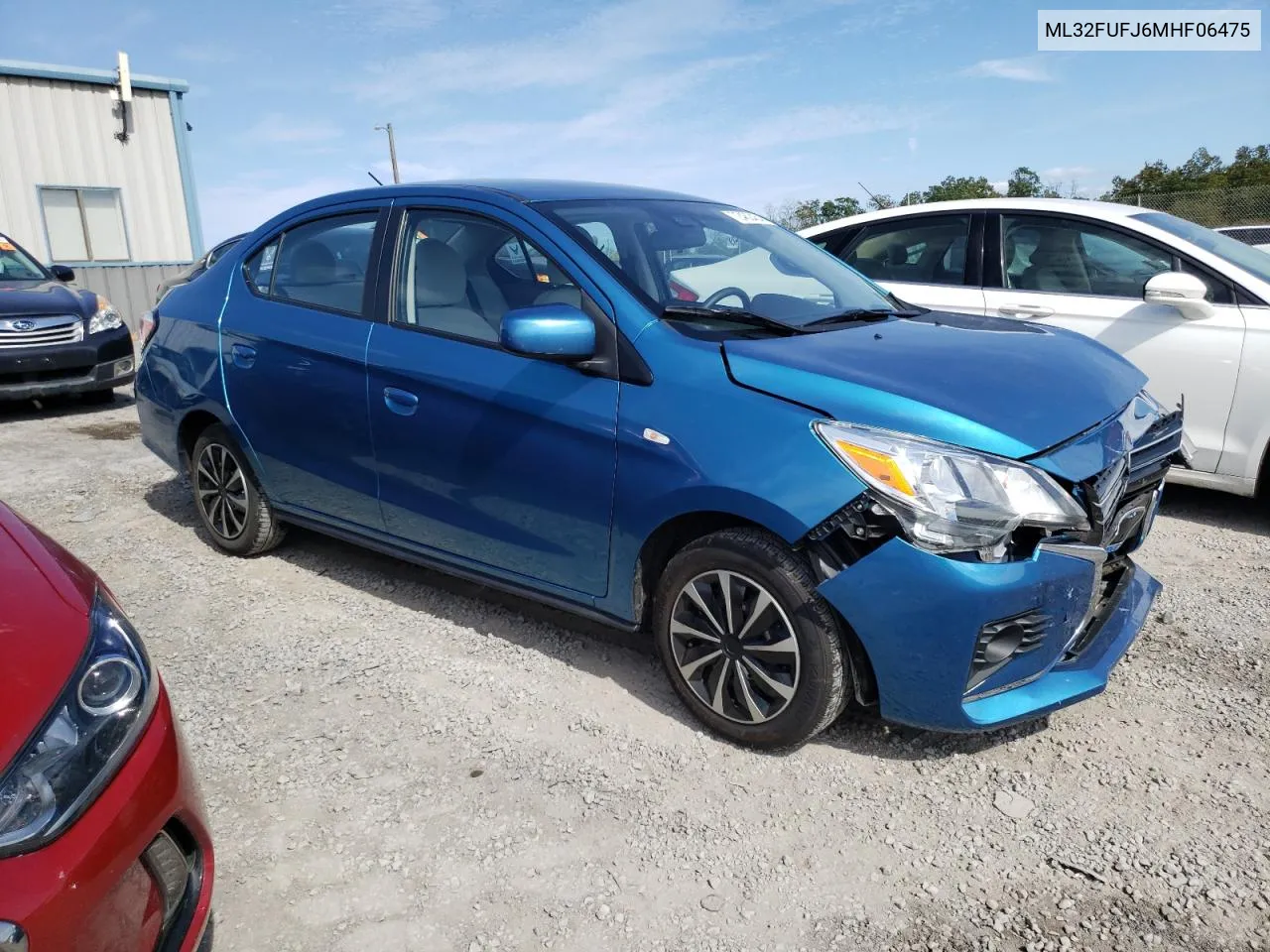 2021 Mitsubishi Mirage G4 Es VIN: ML32FUFJ6MHF06475 Lot: 72462454