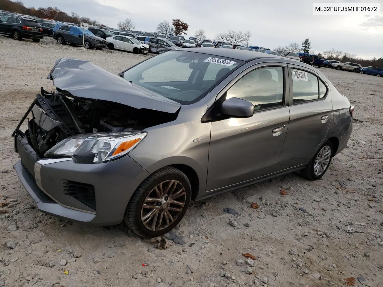 2021 Mitsubishi Mirage G4 Es VIN: ML32FUFJ5MHF01672 Lot: 78583564