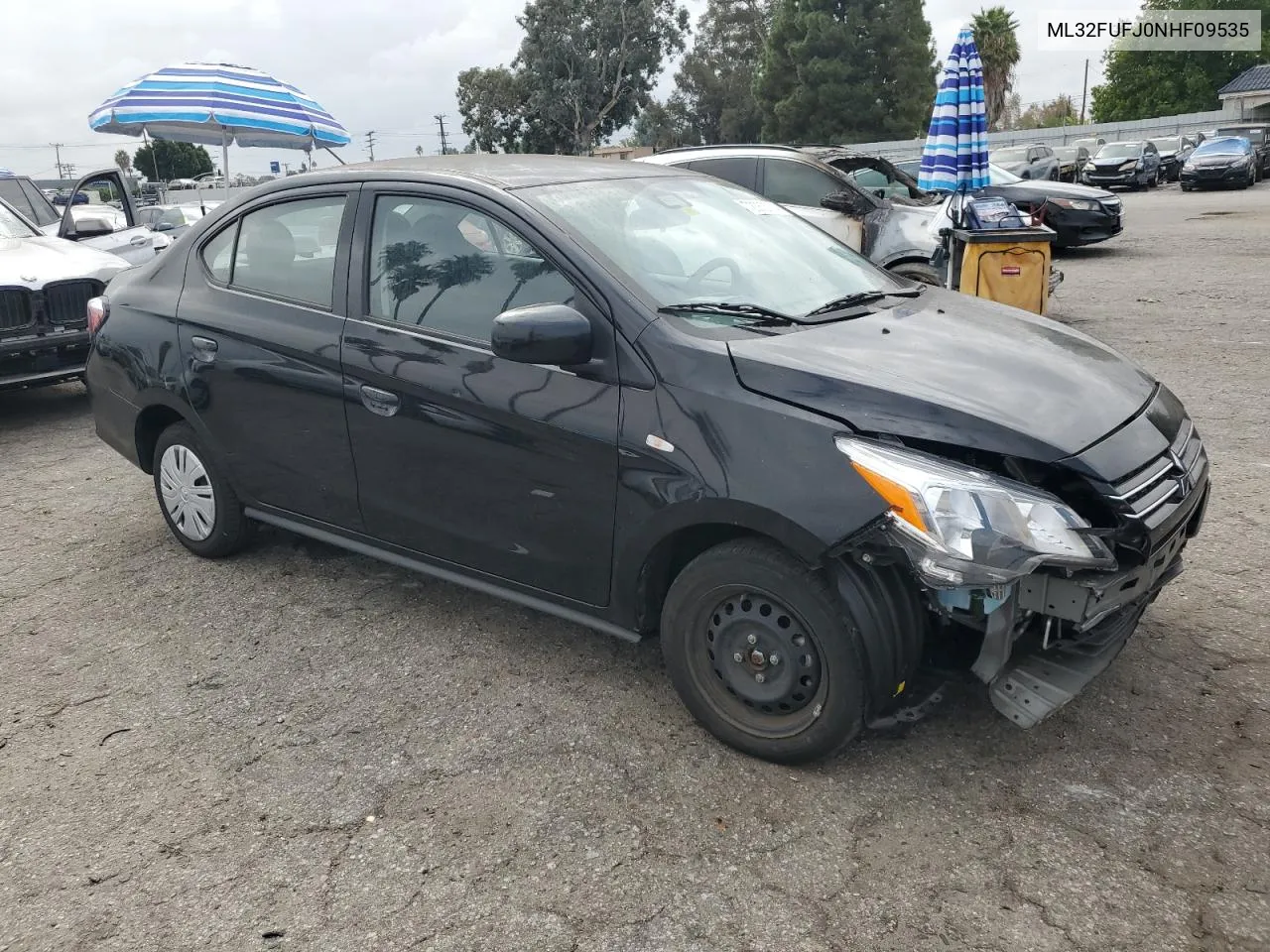 2022 Mitsubishi Mirage G4 Es VIN: ML32FUFJ0NHF09535 Lot: 72062374