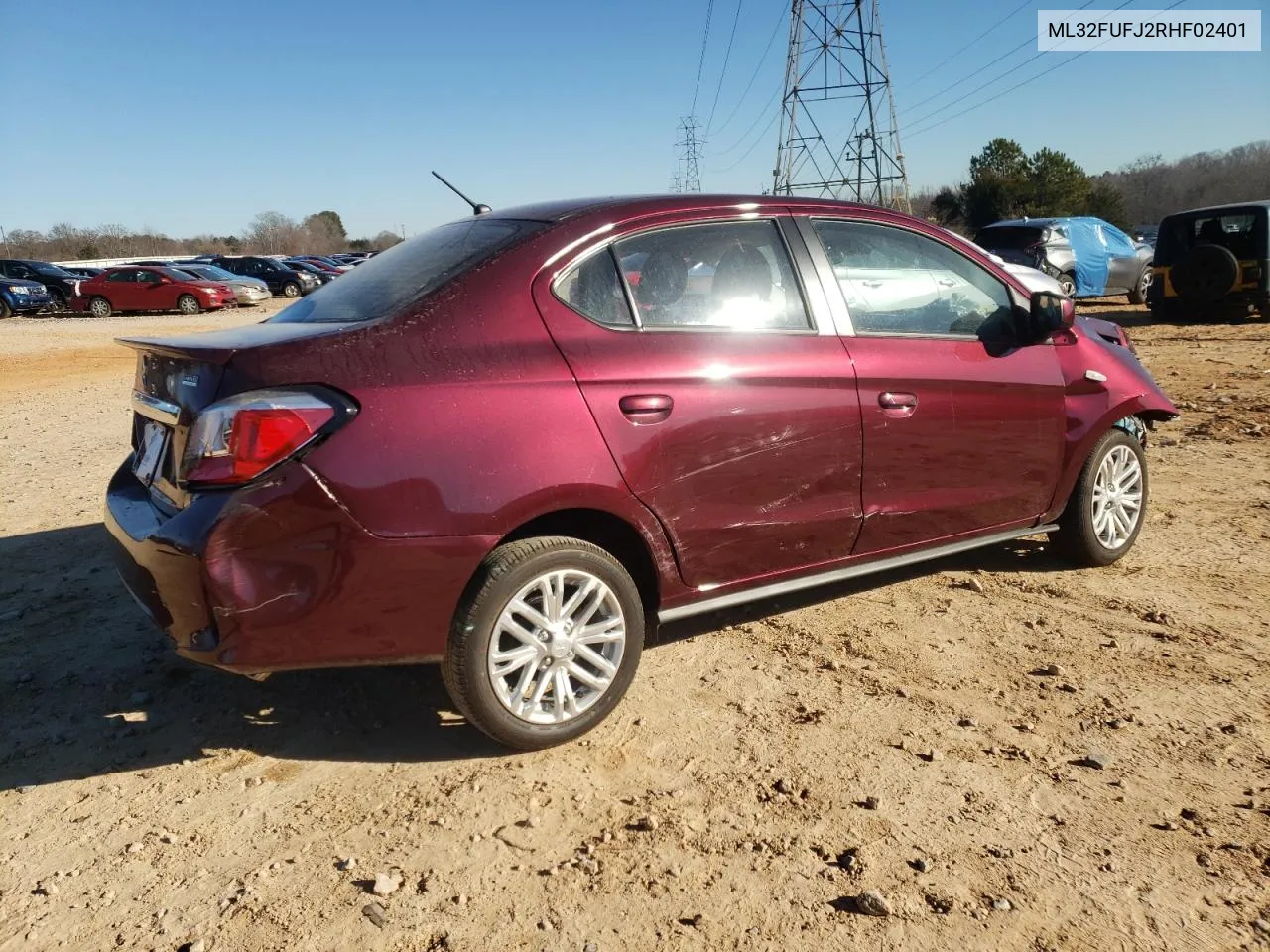 2024 Mitsubishi Mirage G4 Es VIN: ML32FUFJ2RHF02401 Lot: 71616844