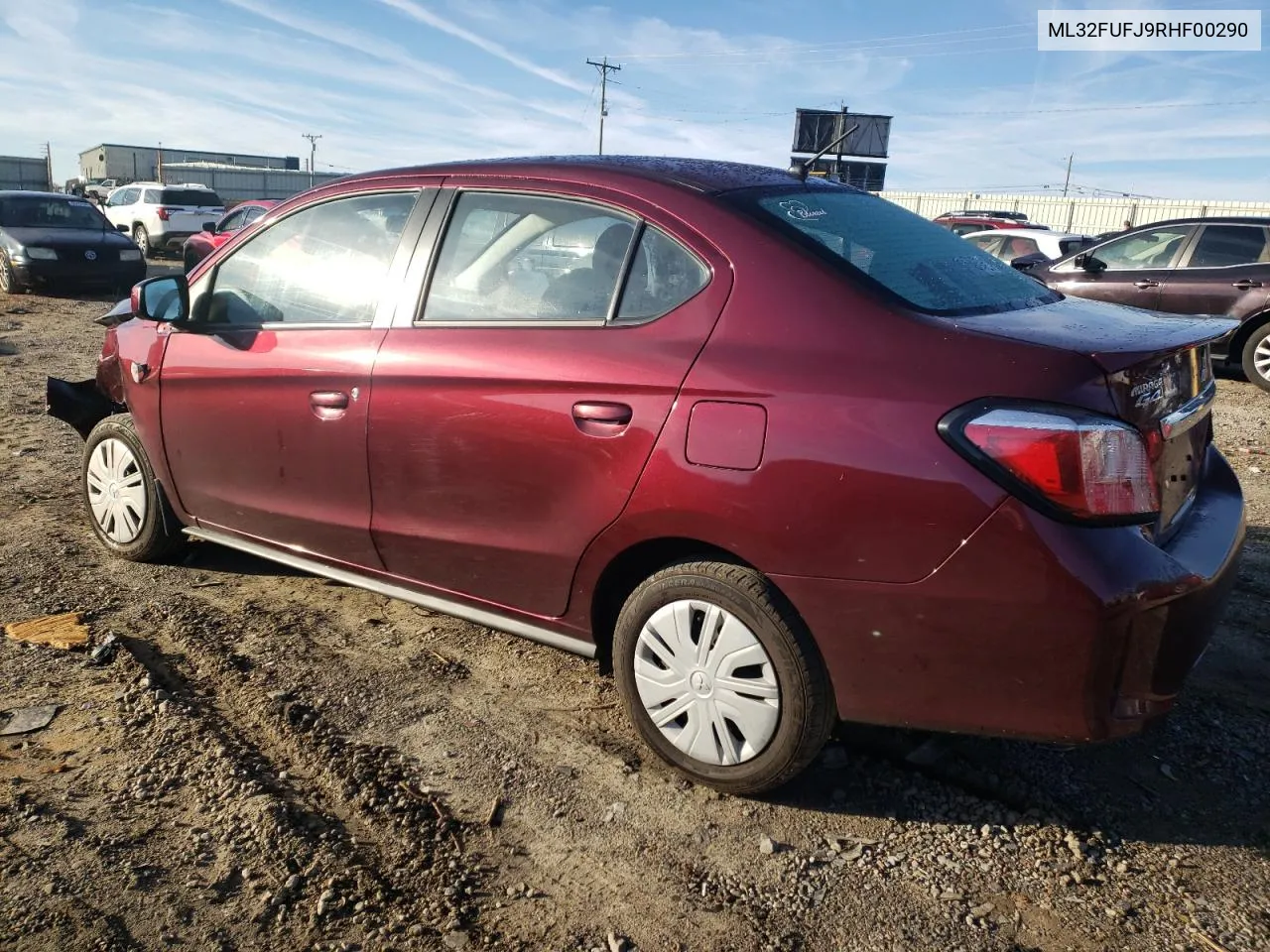 2024 Mitsubishi Mirage G4 Es VIN: ML32FUFJ9RHF00290 Lot: 80193454