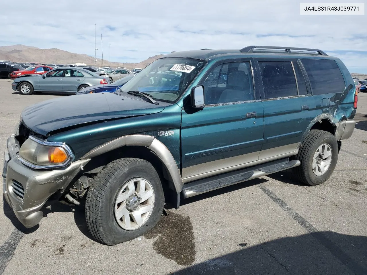 2003 Mitsubishi Montero Sport Xls VIN: JA4LS31R43J039771 Lot: 77705894