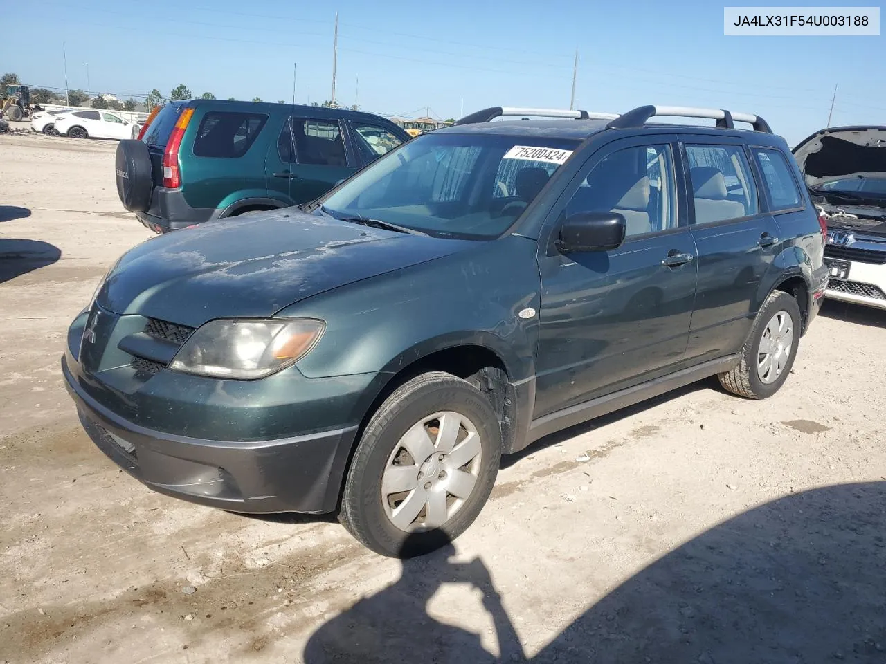 2004 Mitsubishi Outlander Ls VIN: JA4LX31F54U003188 Lot: 75200424