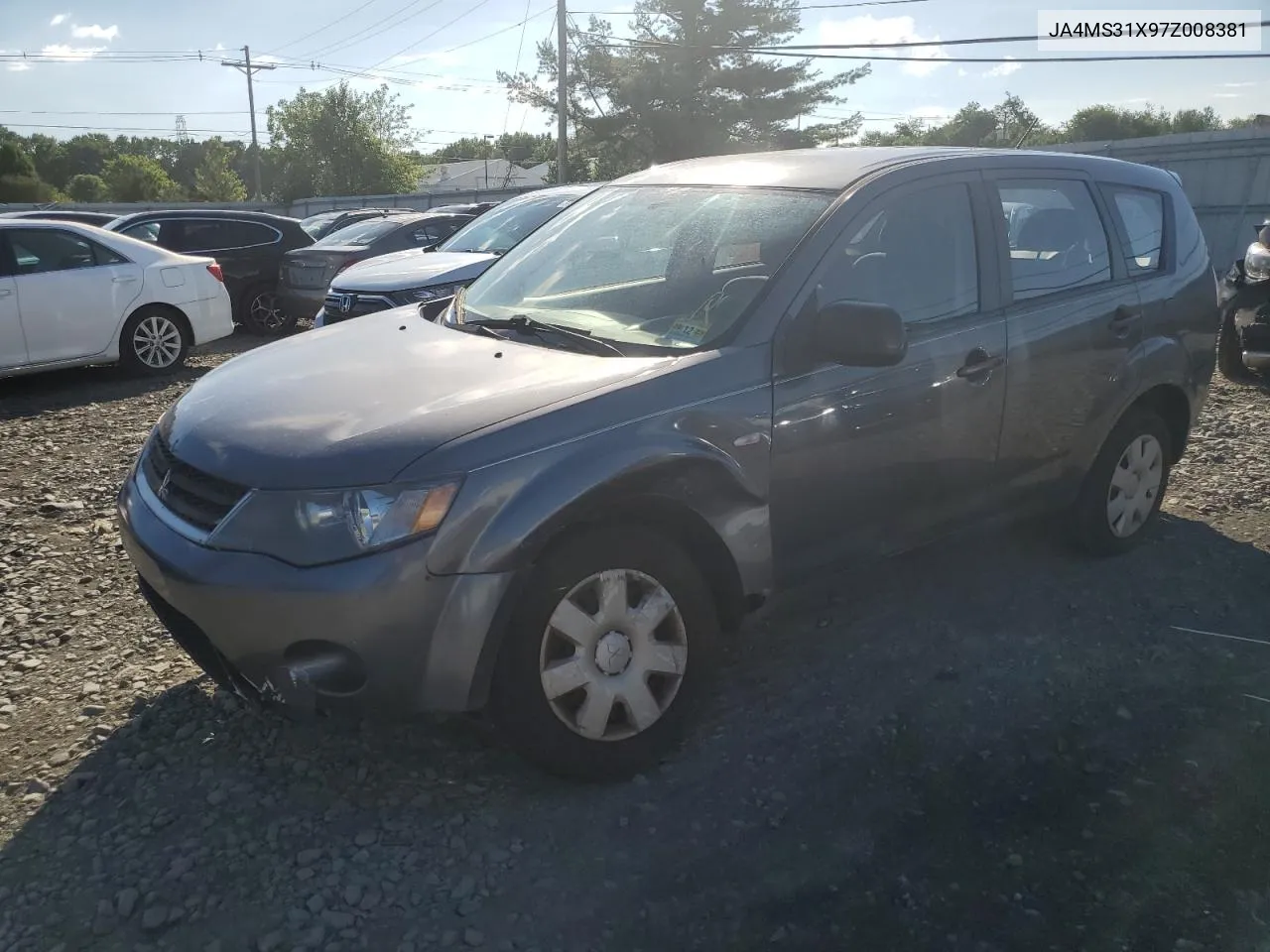 2007 Mitsubishi Outlander Es VIN: JA4MS31X97Z008381 Lot: 60375314