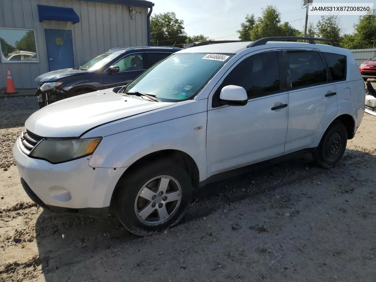 2007 Mitsubishi Outlander Es VIN: JA4MS31X87Z008260 Lot: 65446604