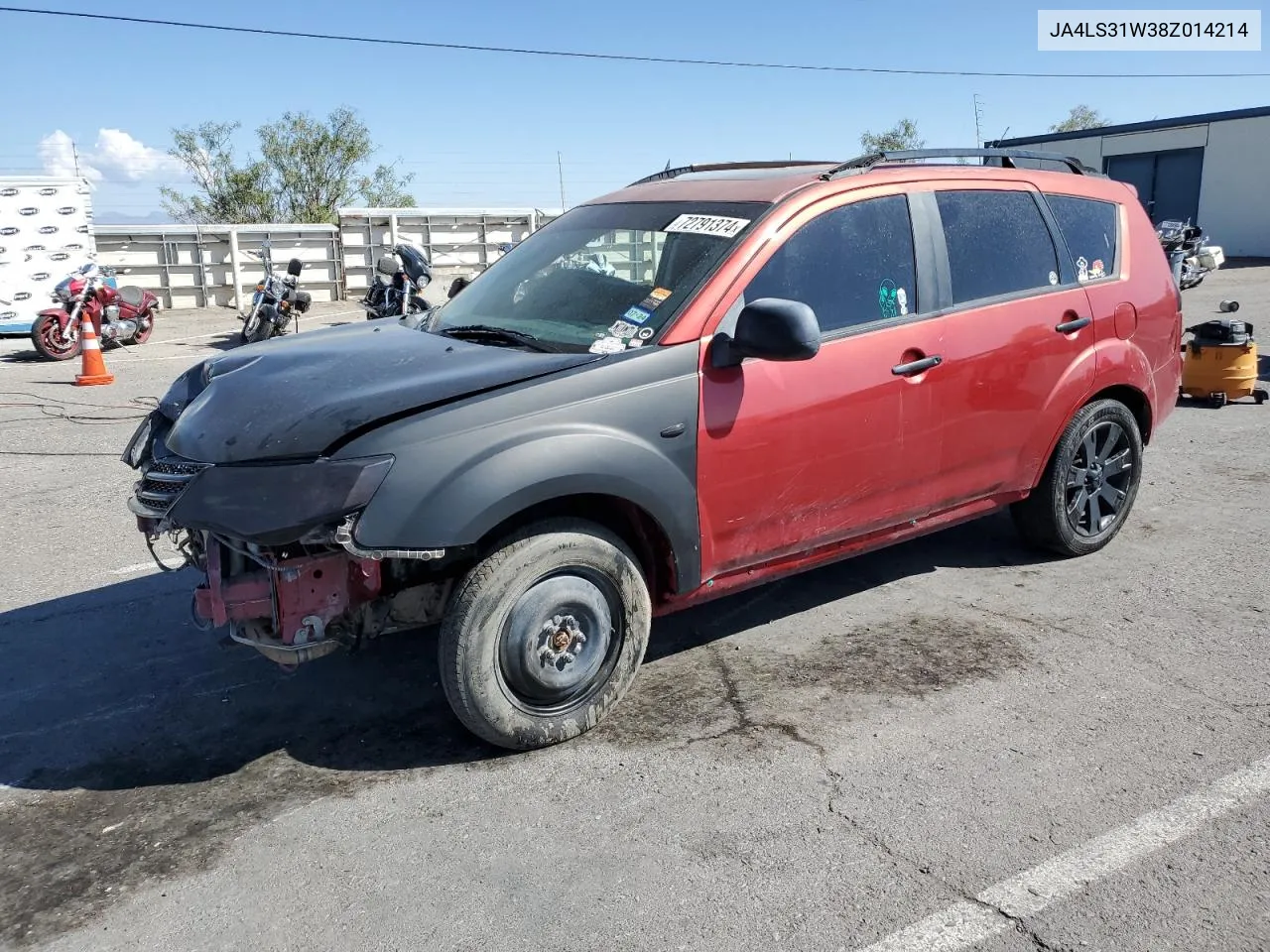 2008 Mitsubishi Outlander Se VIN: JA4LS31W38Z014214 Lot: 72791374