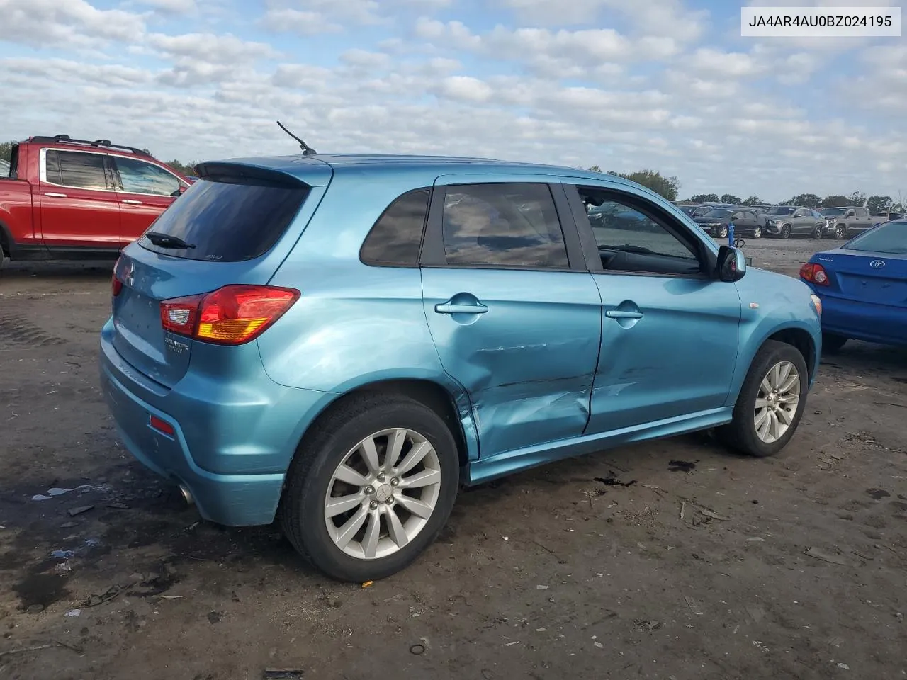 JA4AR4AU0BZ024195 2011 Mitsubishi Outlander Sport Se