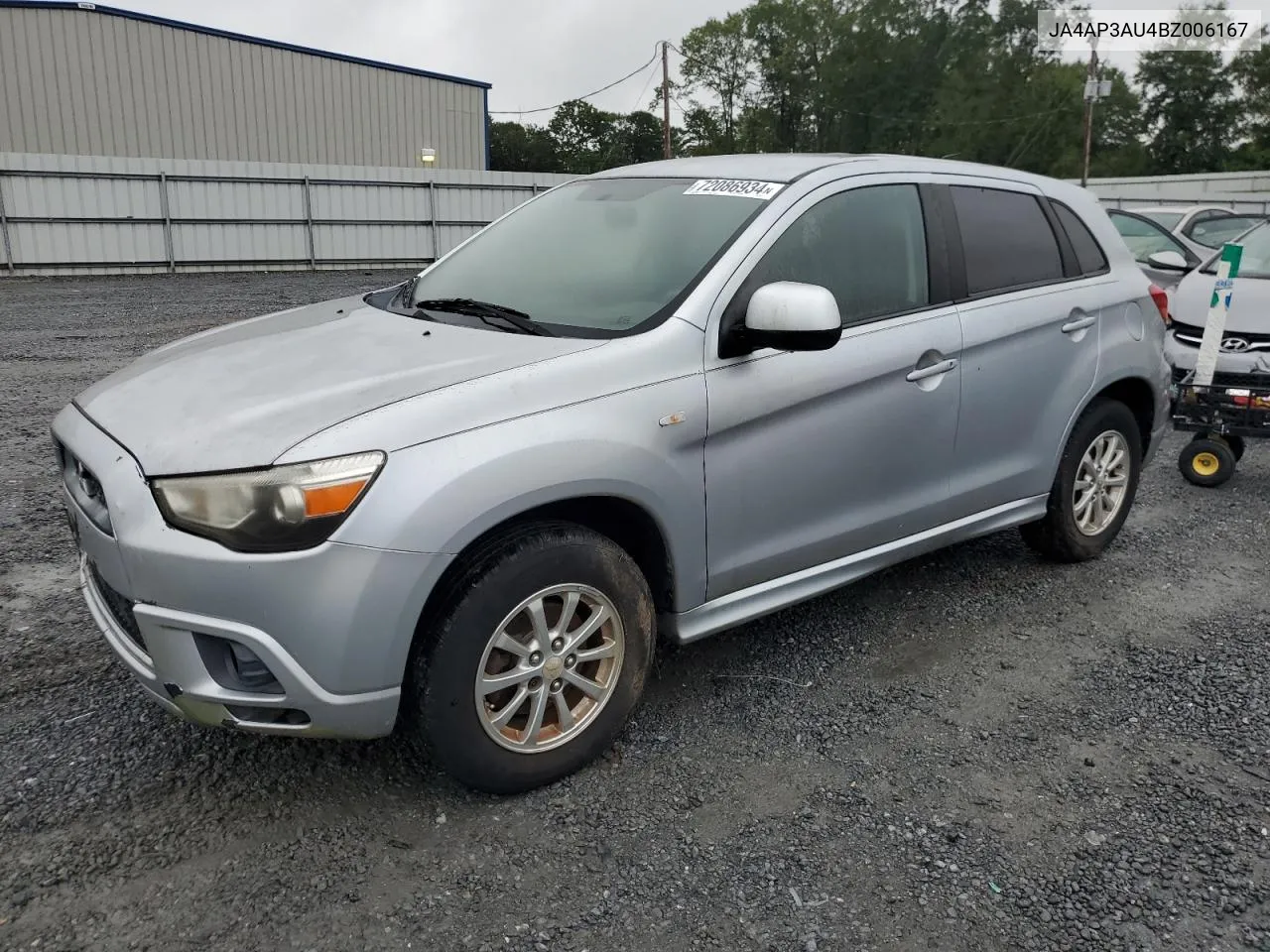 2011 Mitsubishi Outlander Sport Es VIN: JA4AP3AU4BZ006167 Lot: 72086934