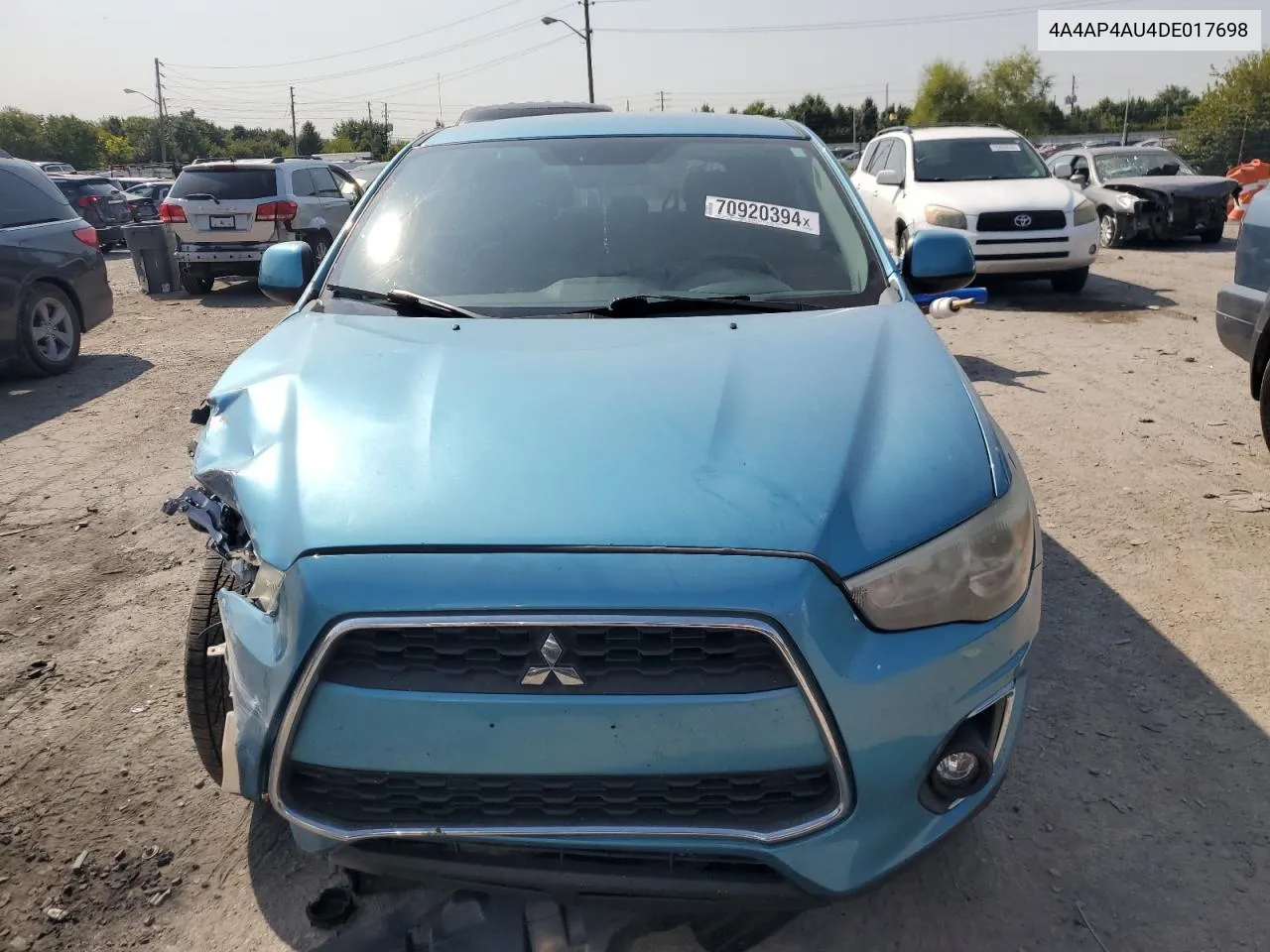 2013 Mitsubishi Outlander Sport Se VIN: 4A4AP4AU4DE017698 Lot: 70920394