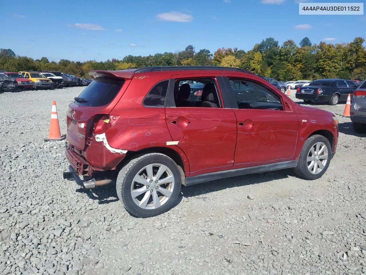 2013 Mitsubishi Outlander Sport Se VIN: 4A4AP4AU3DE011522 Lot: 76080264