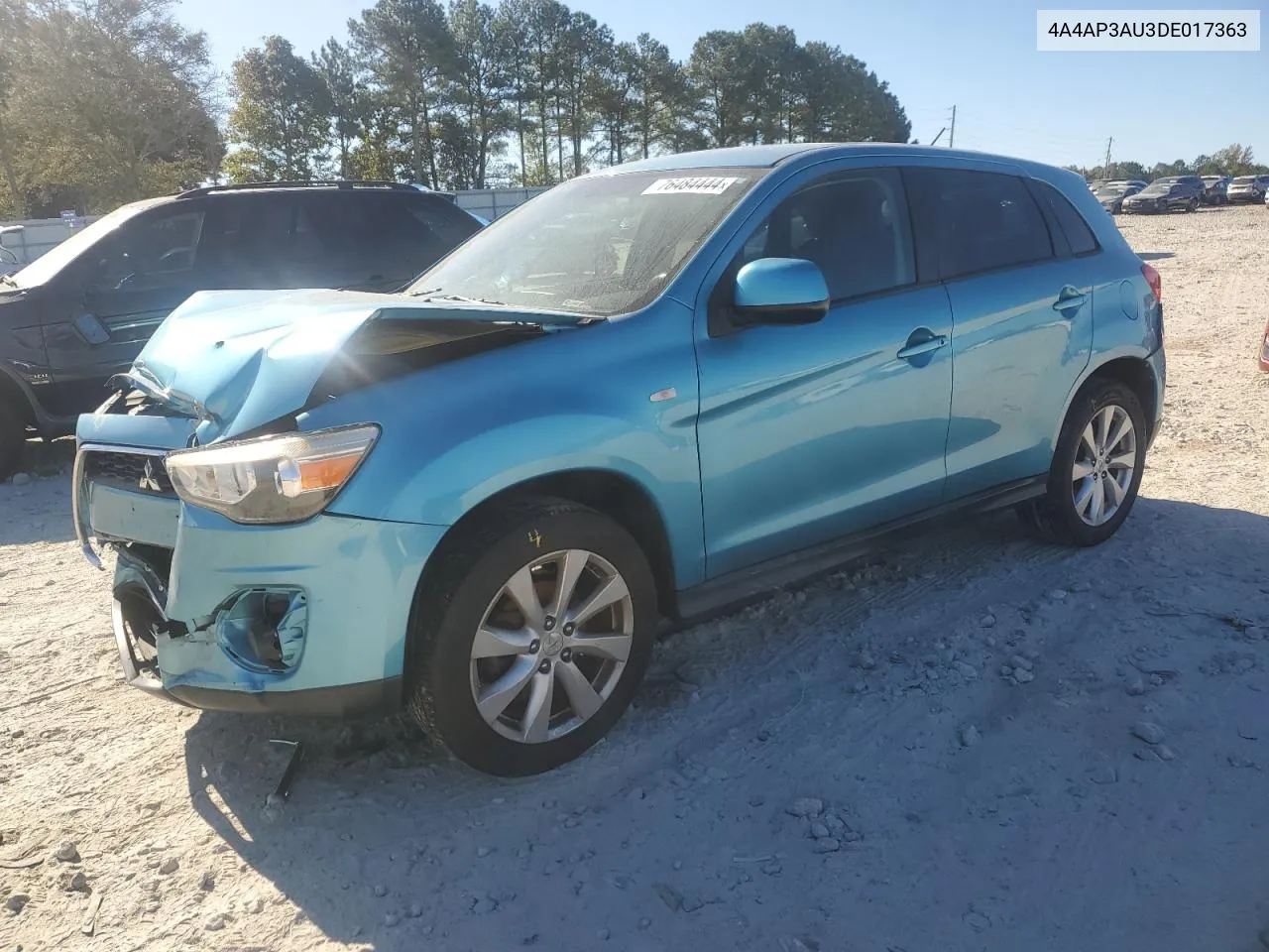 2013 Mitsubishi Outlander Sport Es VIN: 4A4AP3AU3DE017363 Lot: 76484444