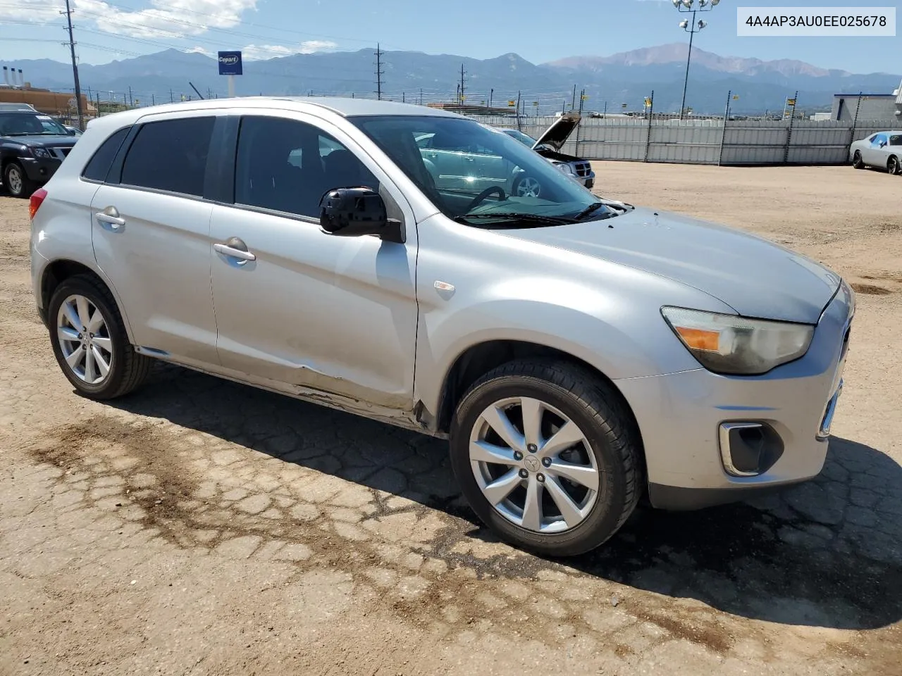 2014 Mitsubishi Outlander Sport Es VIN: 4A4AP3AU0EE025678 Lot: 68810534