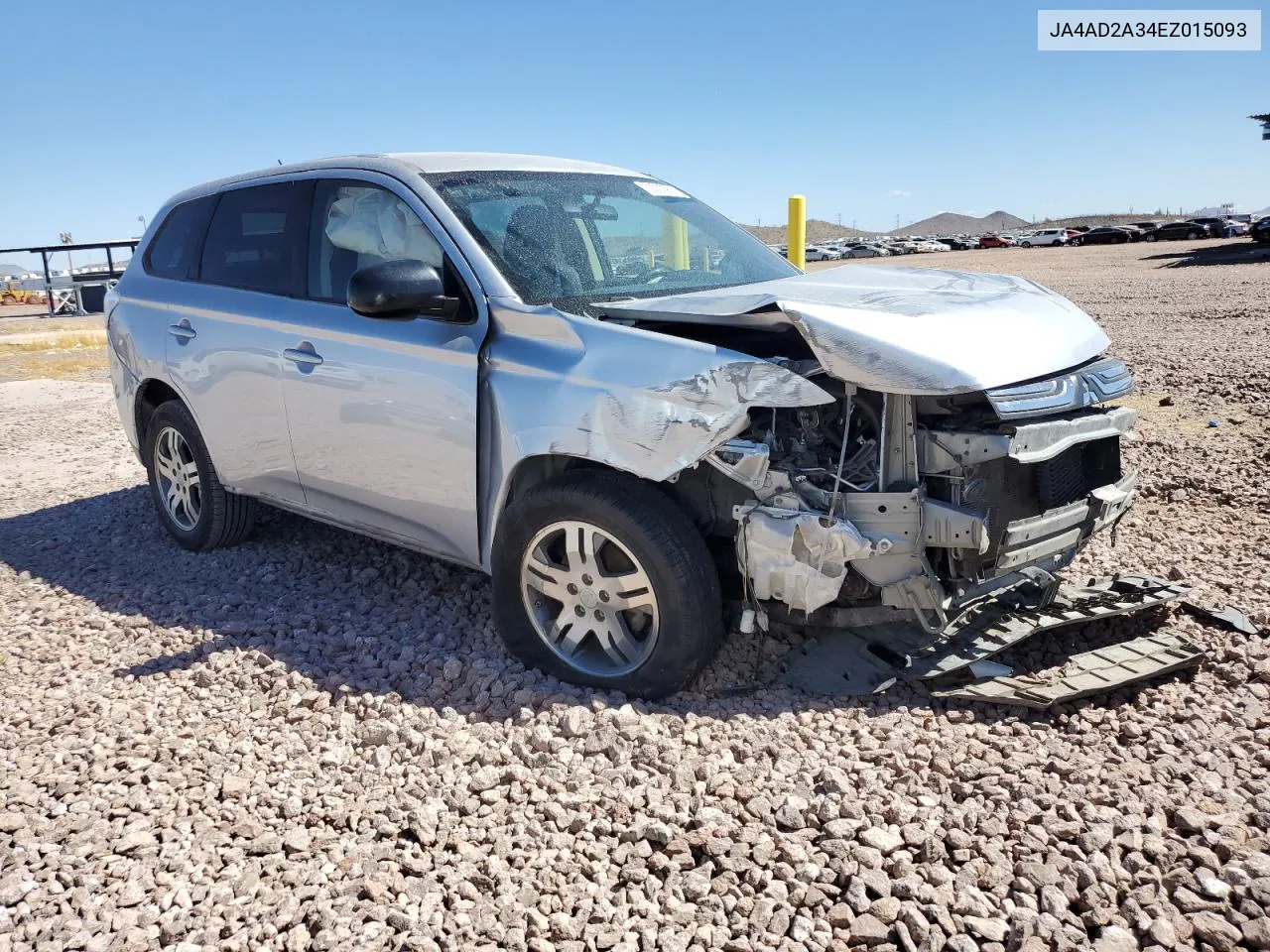 2014 Mitsubishi Outlander Es VIN: JA4AD2A34EZ015093 Lot: 72200974