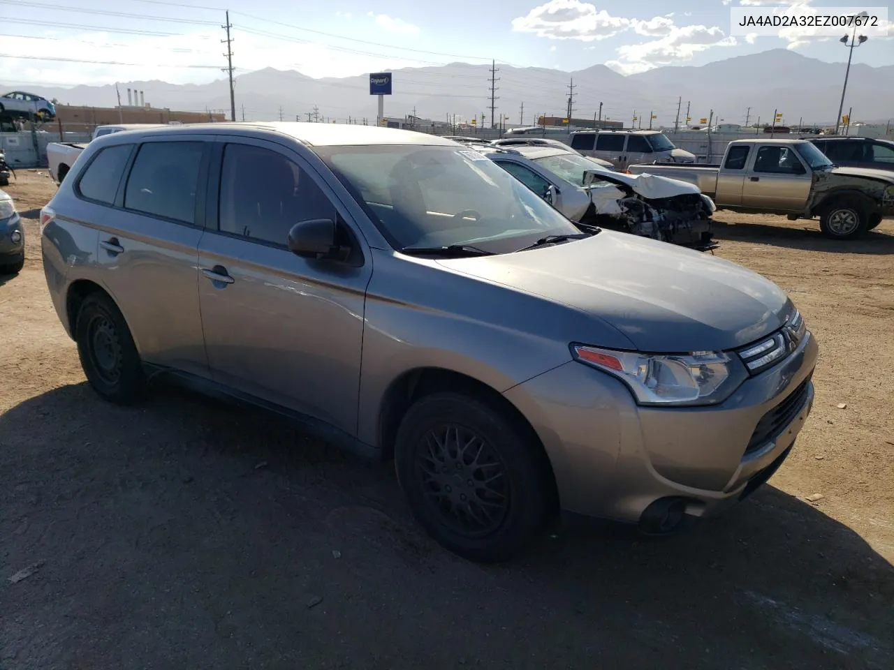 2014 Mitsubishi Outlander Es VIN: JA4AD2A32EZ007672 Lot: 76715144