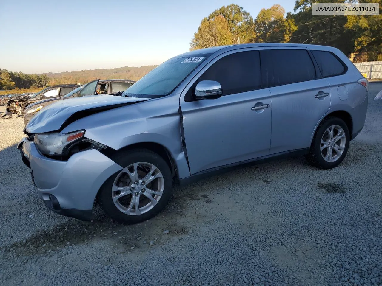 2014 Mitsubishi Outlander Se VIN: JA4AD3A34EZ011034 Lot: 77187054