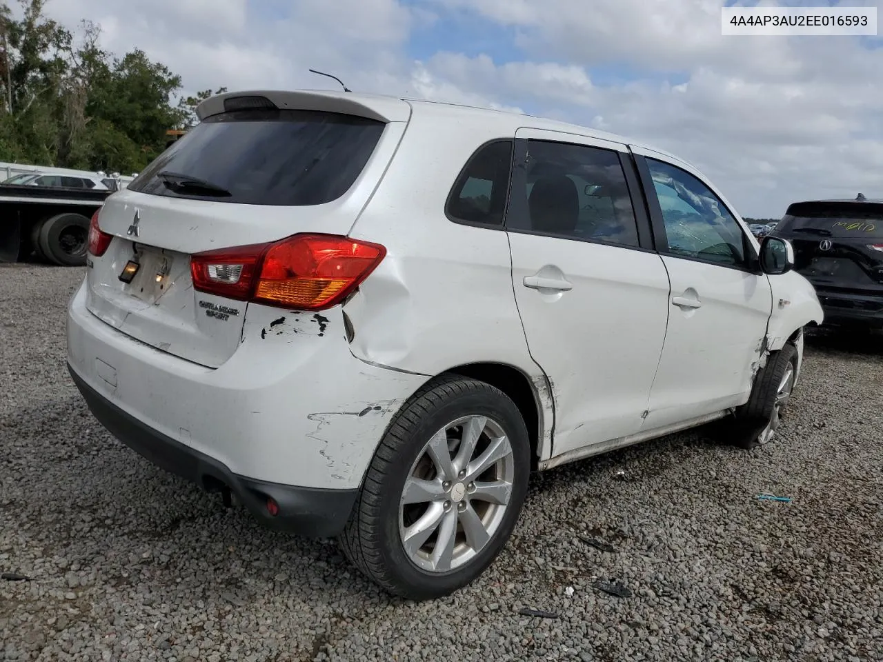 2014 Mitsubishi Outlander Sport Es VIN: 4A4AP3AU2EE016593 Lot: 79240274