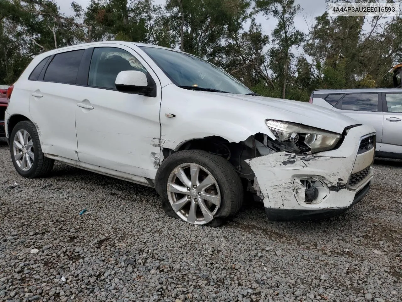 2014 Mitsubishi Outlander Sport Es VIN: 4A4AP3AU2EE016593 Lot: 79240274