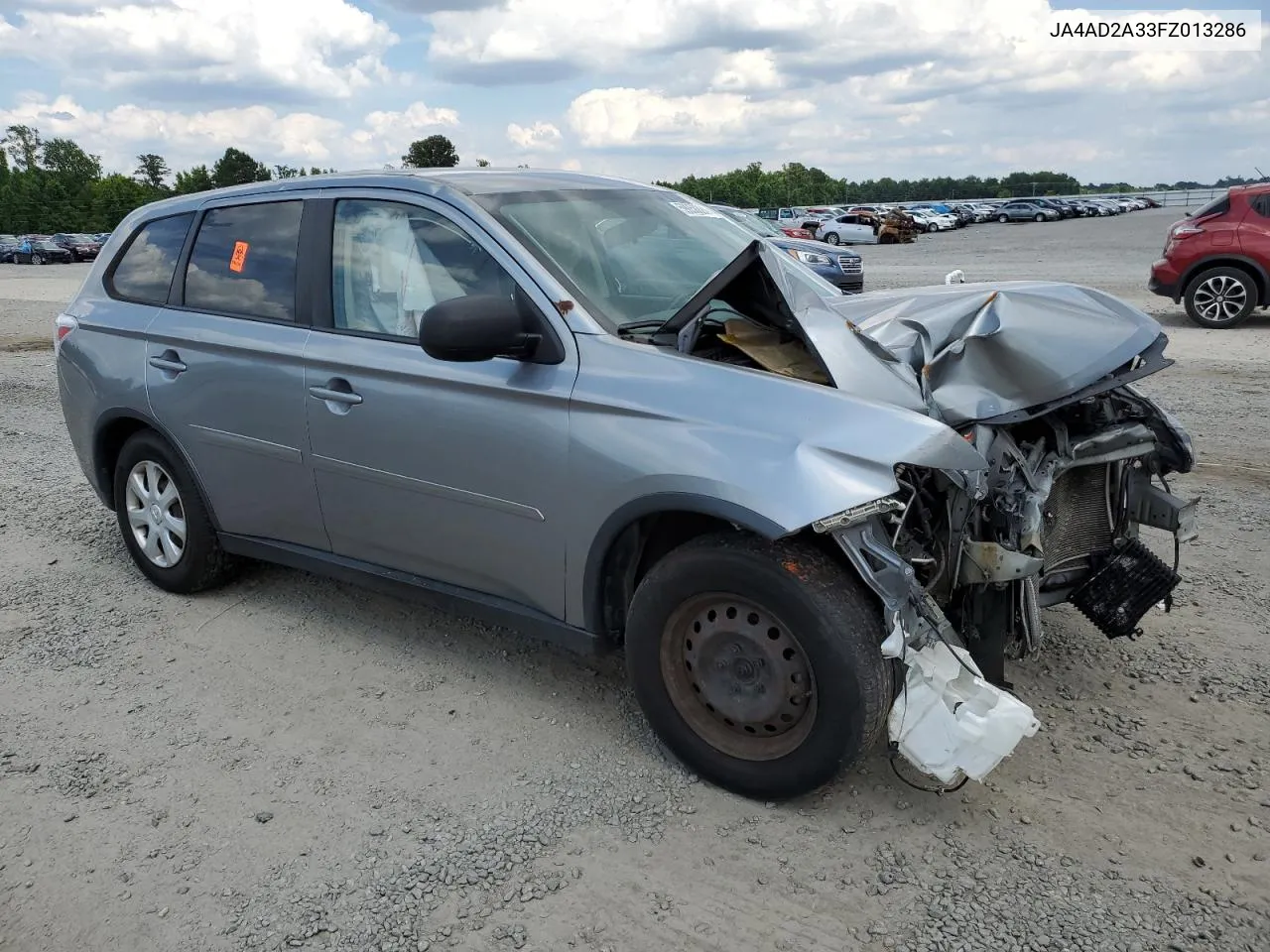 2015 Mitsubishi Outlander Es VIN: JA4AD2A33FZ013286 Lot: 59058824