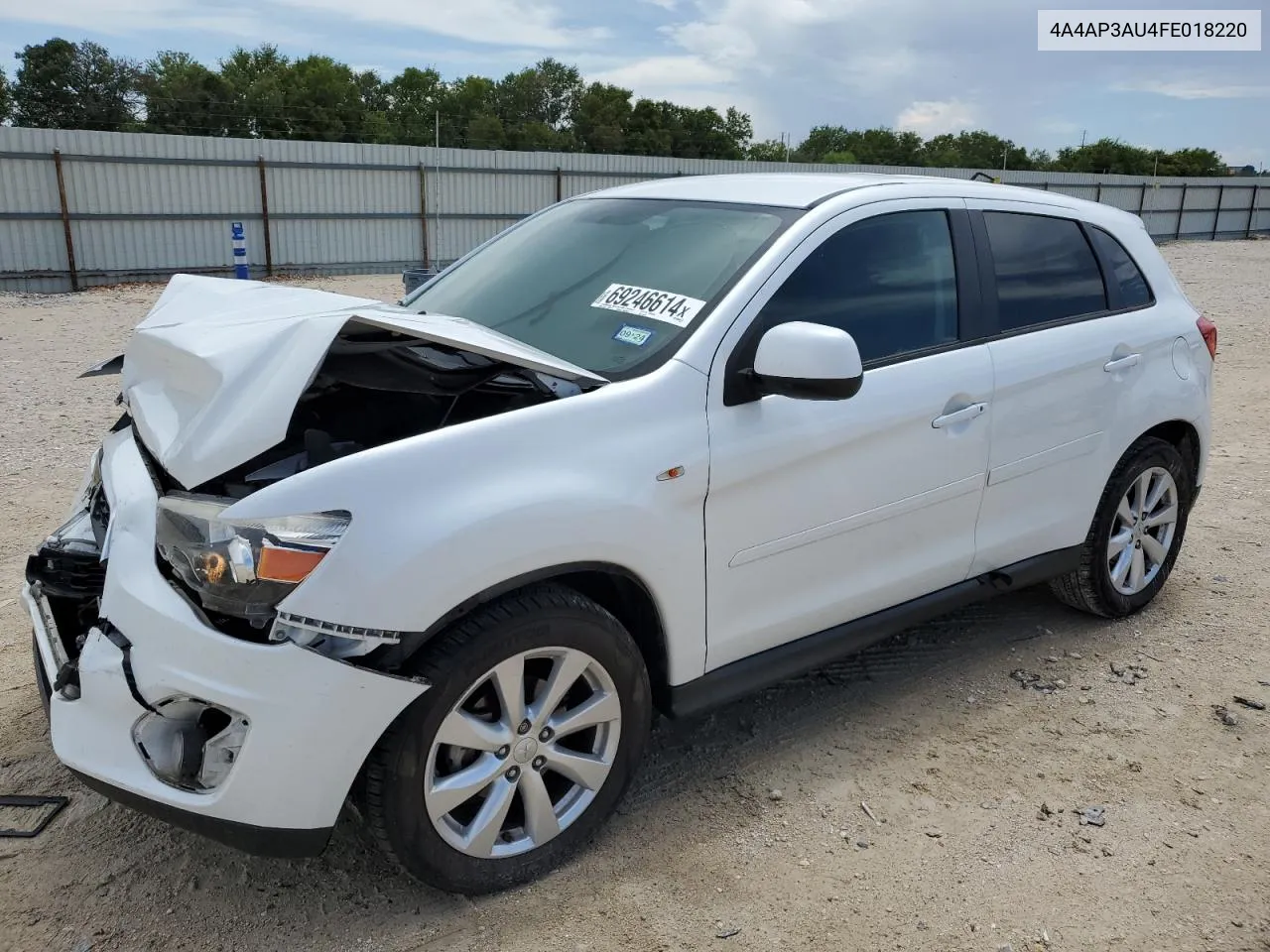 2015 Mitsubishi Outlander Sport Es VIN: 4A4AP3AU4FE018220 Lot: 69246614