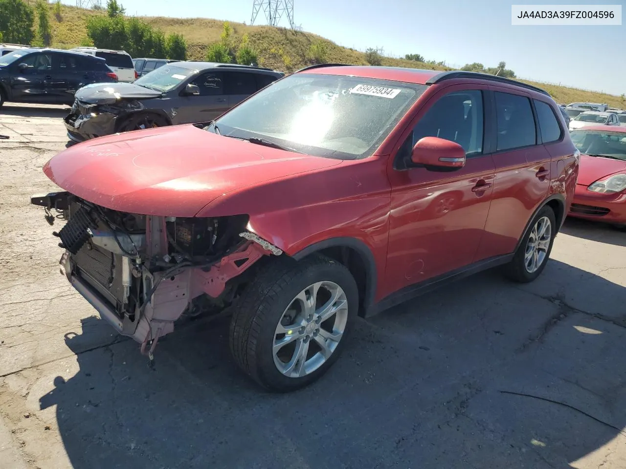 2015 Mitsubishi Outlander Se VIN: JA4AD3A39FZ004596 Lot: 69975934